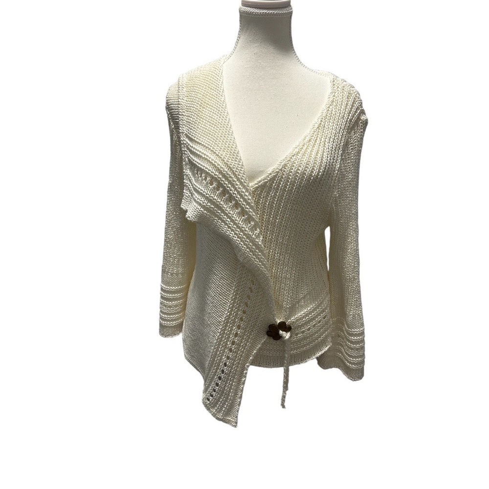 Ivory knit size XL sweater cardigan by Belamie